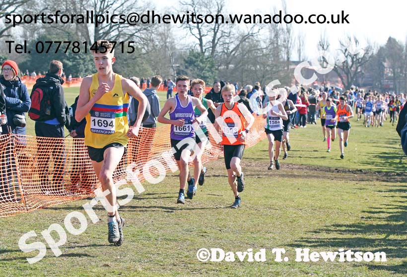 Boys under-15s Inter Counties Cross Country,  Cofton Park, Birmingham. Photo: David T. Hewitson/Sports for All Pics